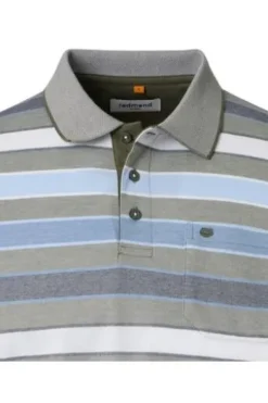 REDMOND Polo-Shirt grün gestreift