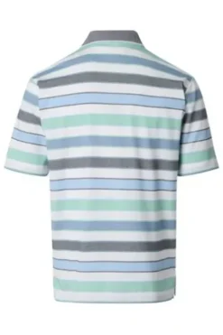 REDMOND Polo-Shirt grün gestreift