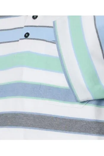 REDMOND Polo-Shirt grün gestreift