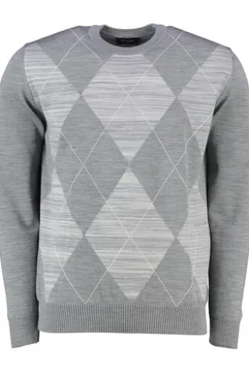 Rundhals Pullover mercury grey gemustert
