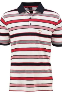 SAILING COMP Polo-Shirt weiss gestreift