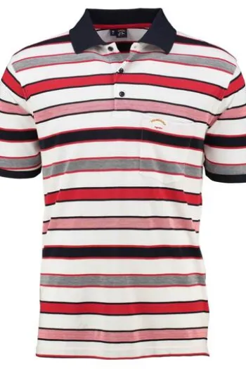 SAILING COMP Polo-Shirt weiss gestreift