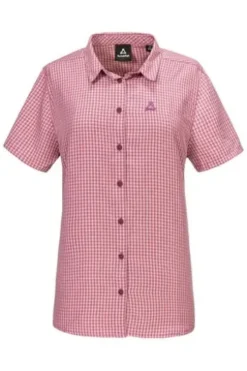 SCHOEFFEL Bluse Dalfoss fuchsia kariert