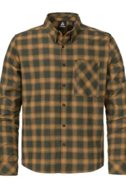 SCHOEFFEL Urban Flanell Hemd Kleion MNS caramel kariert Regular Fit