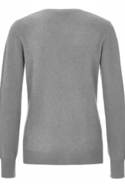 S.MARLON Cashmere V-Ausschnitt Pullover hellgrau