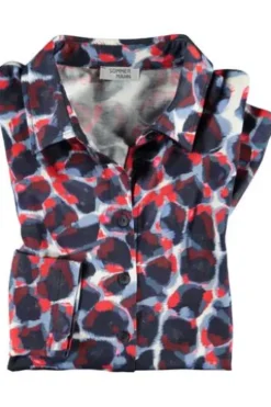 SOMMERMANN Jersey-Bluse blau im graphischen Dessin