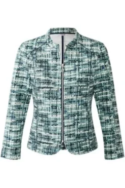 SOMMERMANN Jersey-Jacke grün gemustert