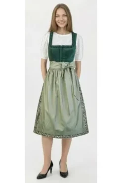 SPIETH & WENSKY Dirndl Gloria dunkelgrün 70er Rocklänge