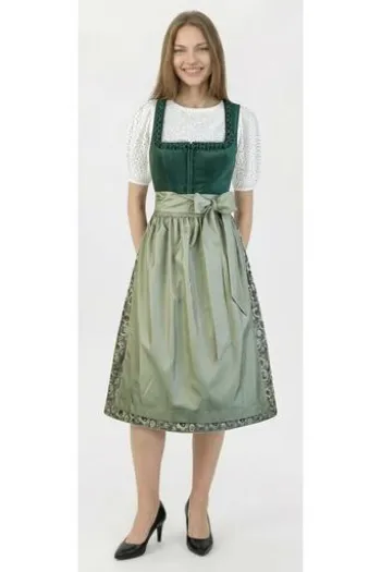 SPIETH & WENSKY Dirndl Gloria dunkelgrün 70er Rocklänge