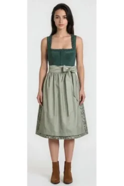 SPIETH & WENSKY Dirndl Gloria dunkelgrün 70er Rocklänge