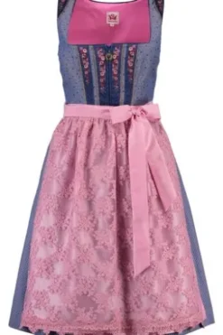 SPIETH & WENSKY Dirndl Hibiskus blau/rosa