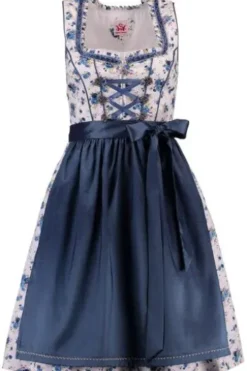 SPIETH & WENSKY Dirndl Honey weiß/blau/denim