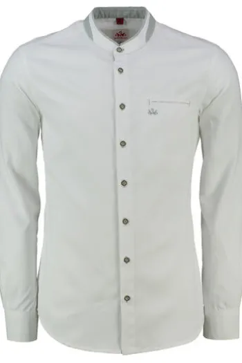 SPIETH & WENSKY Hemd Fiersbach weiss/grün Slim Fit Langarm