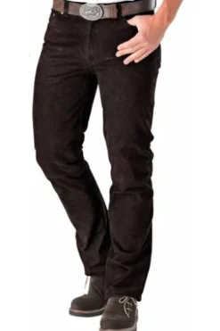 SPIETH & WENSKY Leder-Jeans dunkelbraun