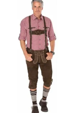 SPIETH & WENSKY Leder Kniebundhose Vittorio mit Stegträger biber Wildbock