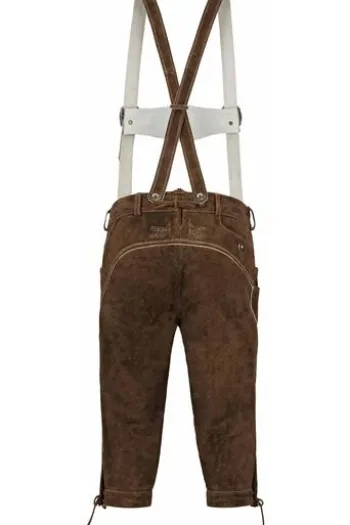 SPIETH & WENSKY Leder Kniebundhose Vittorio mit Stegträger biber Wildbock