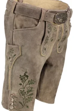 SPIETH & WENSKY Leder Shorts Harry patina einfarbig