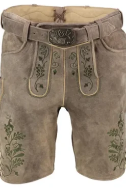 SPIETH & WENSKY Leder Shorts Harry patina einfarbig