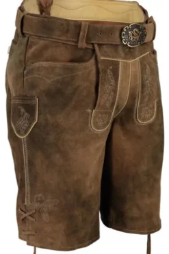 SPIETH & WENSKY Leder-Shorts Olrik braun Wildbockleder