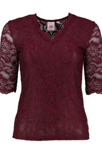 SPIETH & WENSKY Spitzenshirt Arktis bordeaux 1/2-Arm