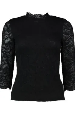 SPIETH & WENSKY Spitzenshirt Amberg schwarz 3/4-Arm in edler Optik