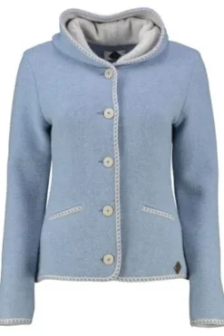 STAPF Strickjacke Malwine hellblau hochwertiger Linksstrick Made in Österreich