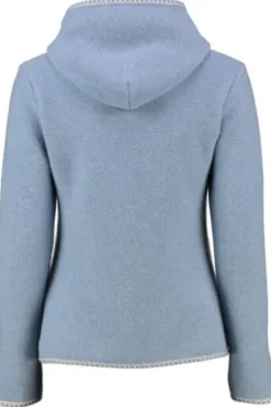STAPF Strickjacke Malwine hellblau hochwertiger Linksstrick Made in Österreich