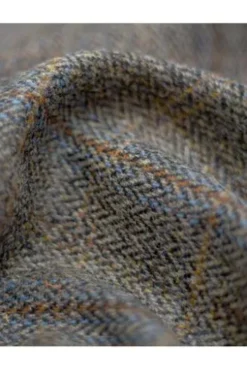 WELLINGTON OF BILMORE Harris-Tweed-Blazer Carola green blue herringbone kariert
