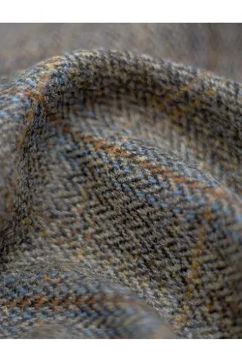 WELLINGTON OF BILMORE Harris-Tweed-Blazer Carola green blue herringbone kariert