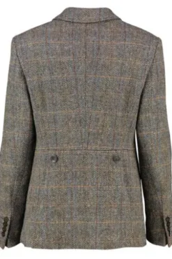 WELLINGTON OF BILMORE Harris-Tweed-Blazer Carola green blue herringbone kariert