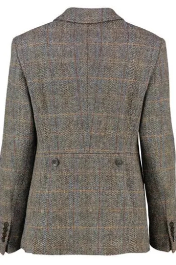 WELLINGTON OF BILMORE Harris-Tweed-Blazer Carola green blue herringbone kariert