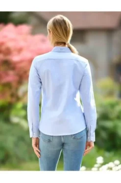 WELLINGTON OF BILMORE Oxford-Bluse Stella oxford blue mit Button-Down Kragen