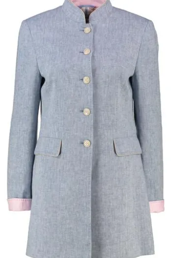 WHITE LABEL Gehrock Blau Fischgrät