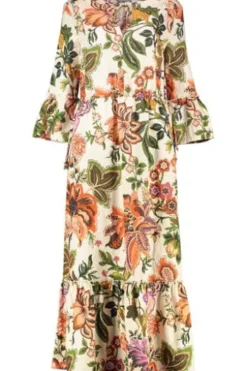 WHITE LABEL Kleid Beige-multicolour geblümt