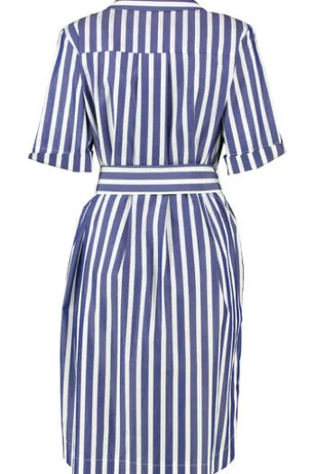WHITE LABEL Kleid Blau-weiß gestreift Kurzarm