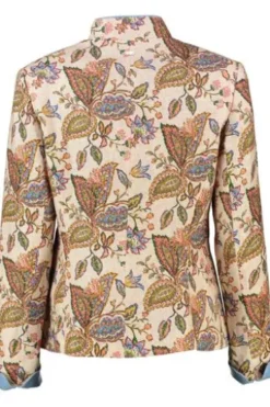 WHITE LABEL Leinen-Janker Beige-multicolour gemustert